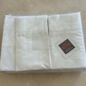 New Bellino Botteli 100% Cotton Percale Italy White King Size Sheet Set.
